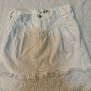 Free people white denim skirt